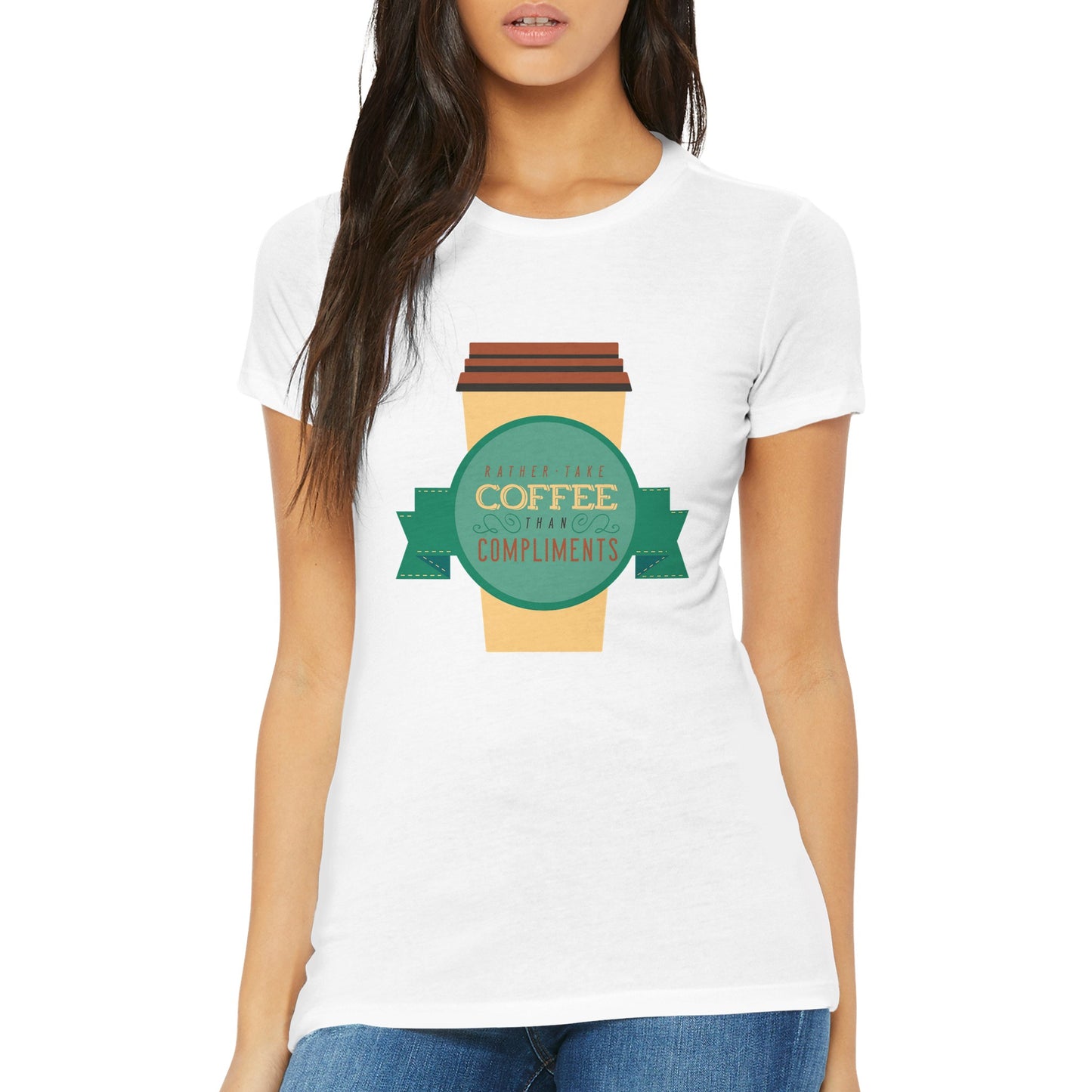 Coffee Over Compliments - Premium Women's Crewneck T-shirt